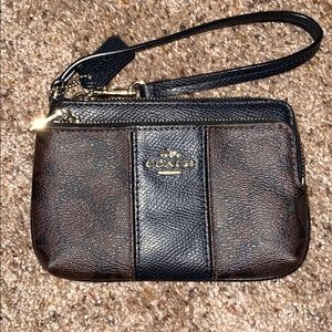Coach two zipper small wristlet